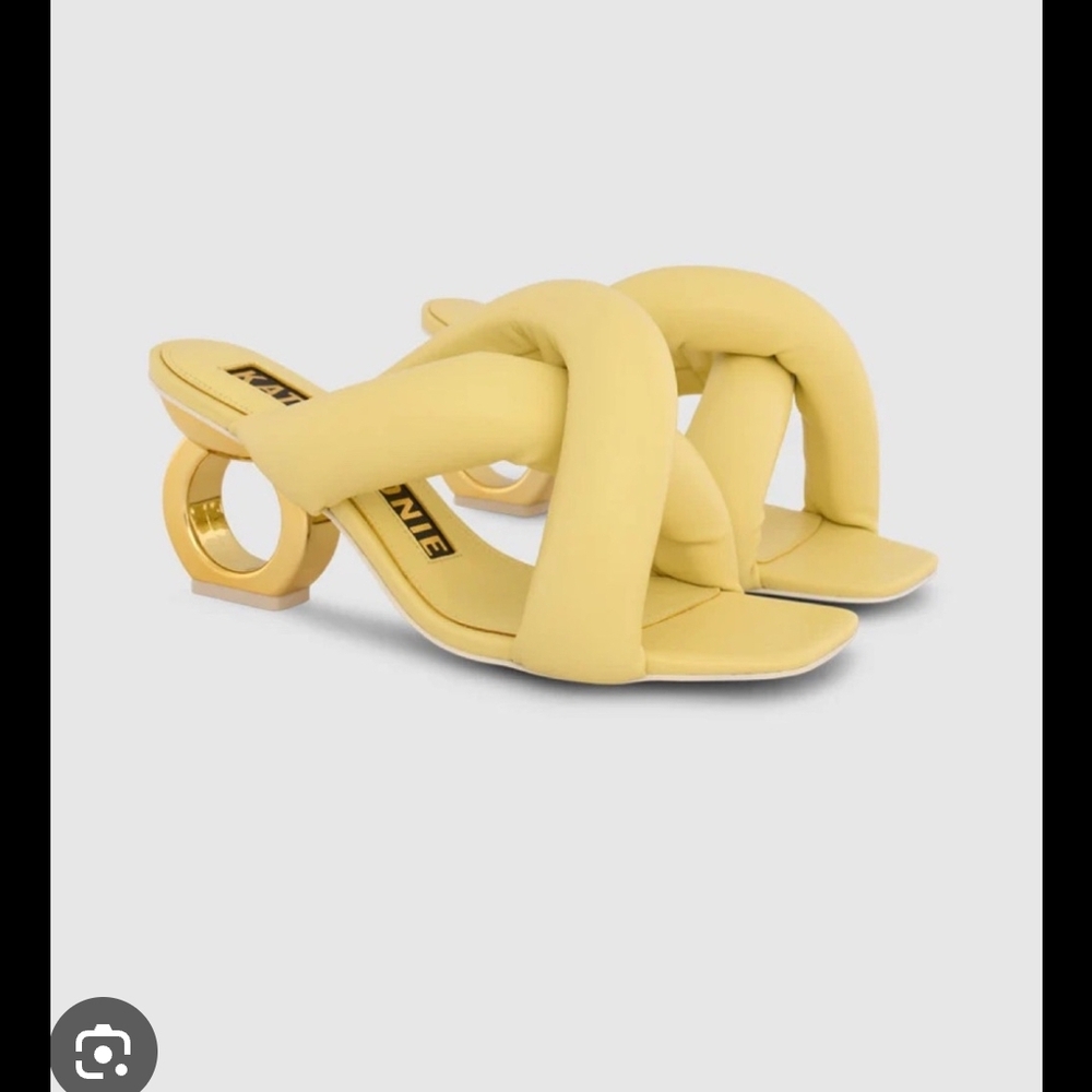 Yellow Women's Sculptural Heeled Sandals
